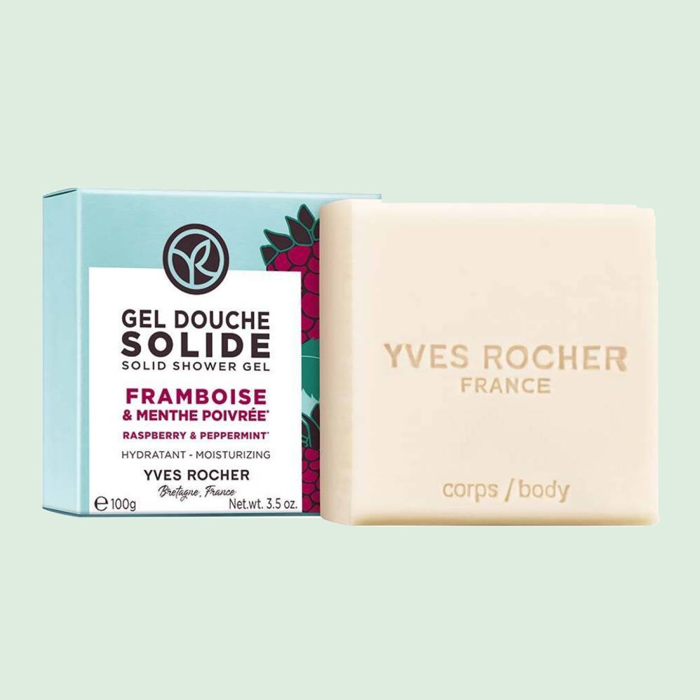 Gel Douche Solide Hydratant Framboise & Menthe Poivrée