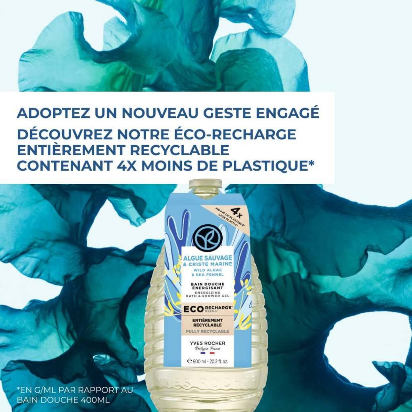 Eco-Recharge Bain Douche Algue Sauvage & Criste Marine