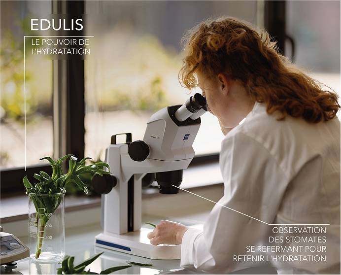 Femme observant de l’edulis au microscope